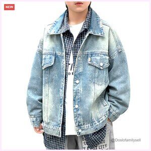 Boys Denim Jacket Oversized Trucker Layering Coat 5-13Y